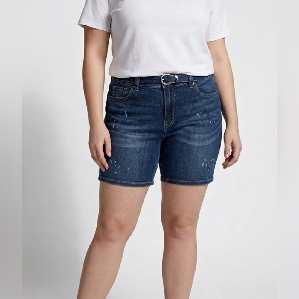 WOMENS MELISSA MCCARTHY SEVEN7 CLASSIC DISTRESSED SHORTS SZ 16W